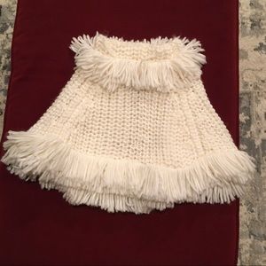 Girls cream poncho, size 2T-4T